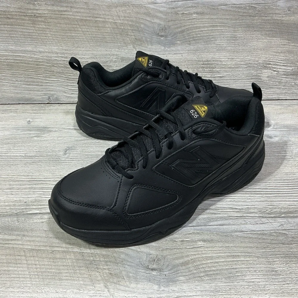 New Balance 626 Mens 13 4E Black Leather Industrial Slip Resistant Work Shoes